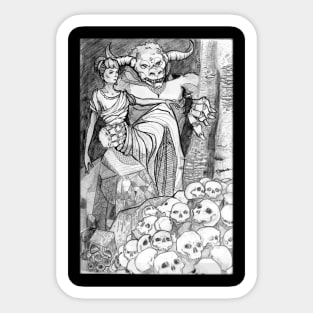 Beauty and the Beast, Greek Myth style Sticker